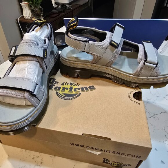 Dr Martens Forster Sandals Gunmetal Gray Mens Size 12 30835053 NEW SLIP-ON - Picture 3 of 13